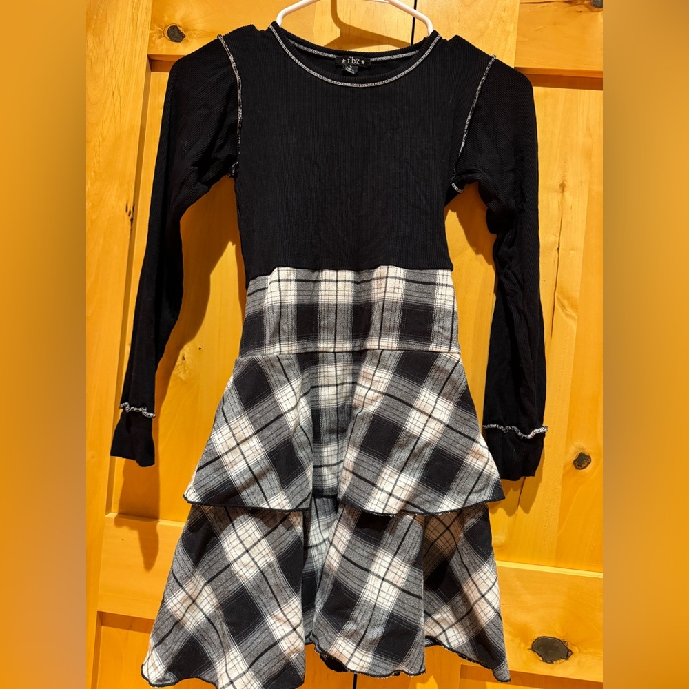 JBZ Black and White Plaid Dress